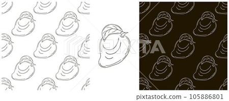 Monochrome Seamless pattern. Set in hand draw style. Can be used for fabric and etc Monochrome Seamless pattern. Set in hand draw style. Can be used for fabric and etc 105886801