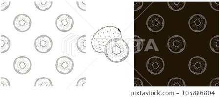 Monochrome Seamless pattern. Set in hand draw style. Can be used for fabric and etc 105886804