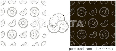 Monochrome Seamless pattern. Set in hand draw style. Can be used for fabric and etc 105886805