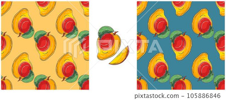 Seamless pattern. Color Set in hand draw style. Can be used for fabric and etc Seamless pattern. Color Set in hand draw style. Can be used for fabric and etc 105886846