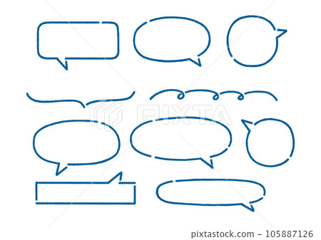 Hand-drawn style _ speech bubble set C Hand-drawn style _ speech bubble set C 105887126