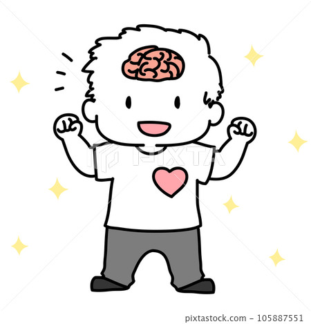 一個大腦和心臟健康的人的簡單例證 一個大腦和心臟健康的人的簡單例證 105887551