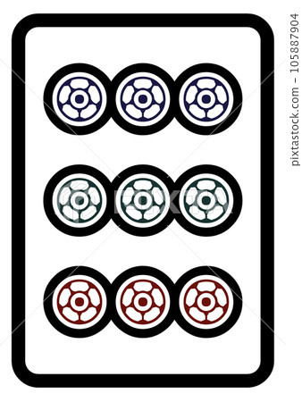 Mahjong tiles nine cylinders 105887904