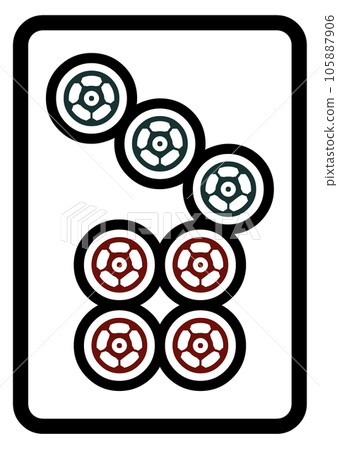 麻將牌七筒 105887906