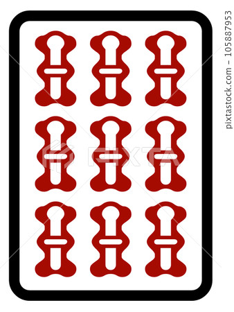 Mahjong tiles red nine 105887953
