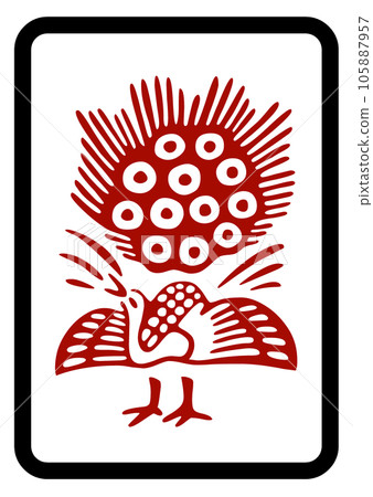 Mahjong tiles Red Ichisaku 105887957