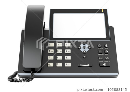 IP Phone with white screen, 3D rendering 105888145