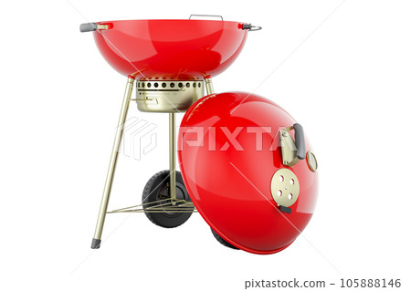 Red Barbecue grill, 3D rendering 105888146