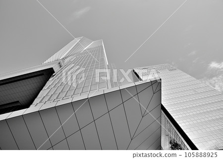 Tokyo Scenery of skyscrapers such as Toranomon Hills Mori Tower, a redevelopment complex in Tokyo Monochrome Tokyo Scenery of skyscrapers such as Toranomon Hills Mori Tower, a redevelopment complex in Tokyo Monochrome 105888925