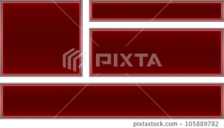Textured telop frame_4-piece set_red 105889782