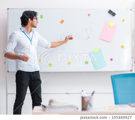 Young handsome male designer working in the office 105889927
