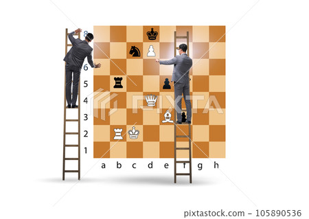 Business people playing chess on the board Business people playing chess on the board 105890536