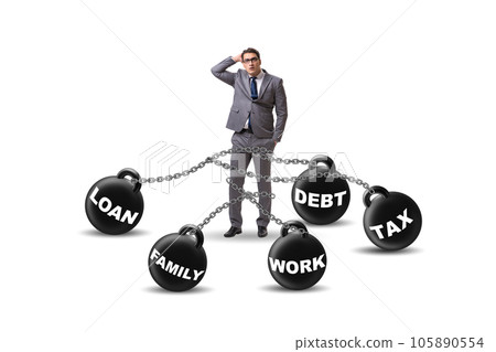 Businessman struggling with many priorities in his life Businessman struggling with many priorities in his life 105890554