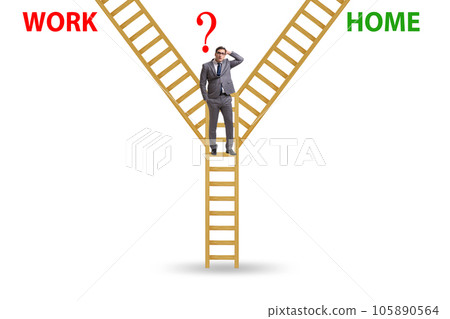 Business people in work home balance concept Business people in work home balance concept 105890564