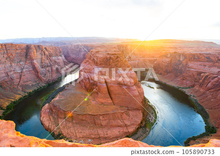 Horseshoe Band Canyon in Paje, Arizona. Adventure and tourism concept 105890733