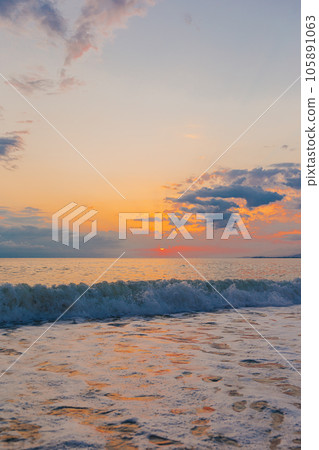Perfect sunset on the beach landscape Perfect sunset on the beach landscape 105891063