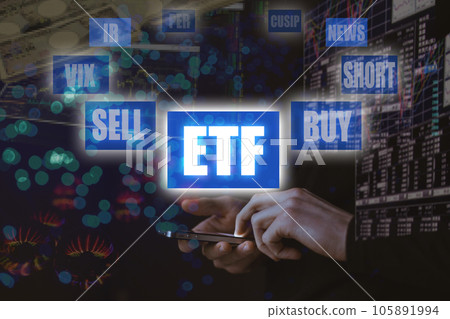 智能手機 ETF 金融交易示意圖 105891994