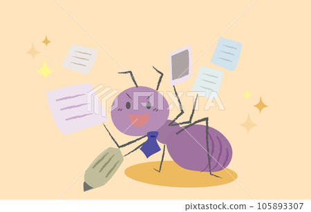 A salaryman-style worker ant who can work quickly 105893307