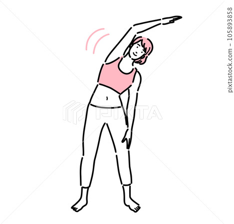 A woman stretching her body 105893858