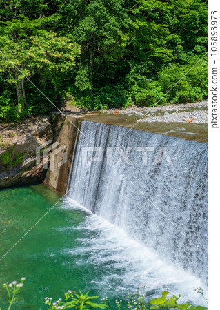 Yubiso River Sabo Dam Midsummer Scenery Minakami Town Yubiso River Sabo Dam Midsummer Scenery Minakami Town 105893973