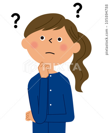 Hatena pose Young woman wondering Hatena pose Young woman wondering 105894788