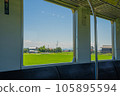 Summer scenery outside the train window 105895594