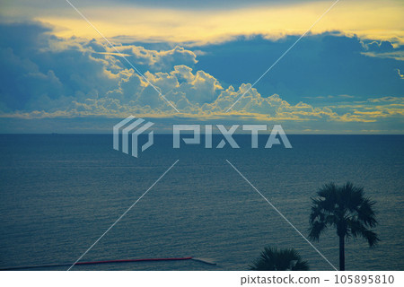 tropical sunset sea tropical sunset sea 105895810