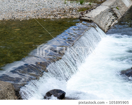 Chikusa River in summer (August). Located in Sayo-cho, Sayo-gun, Hyogo Prefecture. Chikusa River in summer (August). Located in Sayo-cho, Sayo-gun, Hyogo Prefecture. 105895905