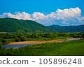 Japanese summer landscape (mountains, rivers) 105896248