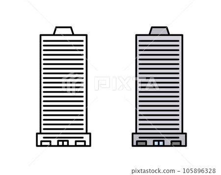 簡單的塔樓公寓圖標 簡單的塔樓公寓圖標 105896328