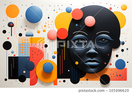 Risograph style images with grainy color fading. large shape and the classification of objects Risograph style images with grainy color fading. large shape and the classification of objects 105896620