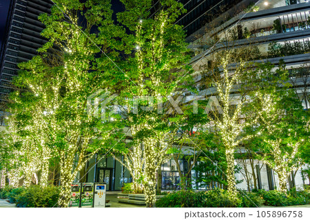 [Urban scenery of Tokyo] Night view around Takeshiba 105896758