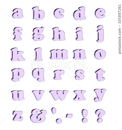 3D Font Pack 4 [Alphabet/sml//Three-dimensional character/Alphabet] Purple, Purple 105897261