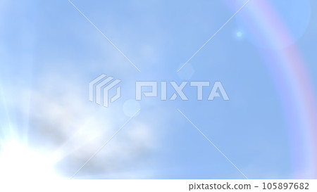 Sun, sky, blue sky, halo, rainbow ring, background, wallpaper, slightly thin (wide size) 105897682