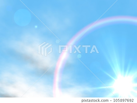 太陽天空藍天光環彩虹環背景壁紙 太陽天空藍天光環彩虹環背景壁紙 105897692