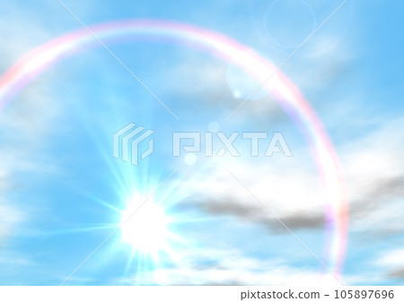 Sun sky blue sky halo rainbow ring background wallpaper 105897696