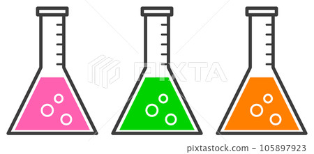 Illustration of a glass flask used for chemical and liquid experiments Illustration of a glass flask used for chemical and liquid experiments 105897923