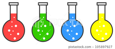 Illustration of a glass flask used for chemical and liquid experiments Illustration of a glass flask used for chemical and liquid experiments 105897927