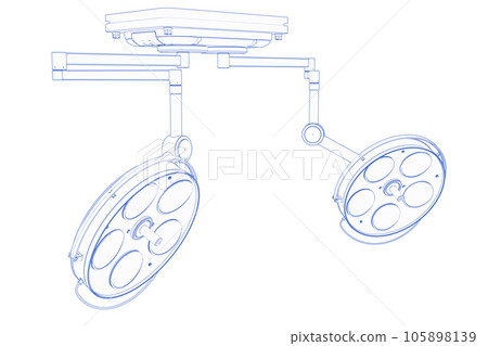 Surgery lights or medical lamps outline or draft Surgery lights or medical lamps outline or draft 105898139