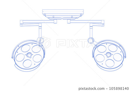 Surgery lights or medical lamps outline or draft Surgery lights or medical lamps outline or draft 105898140
