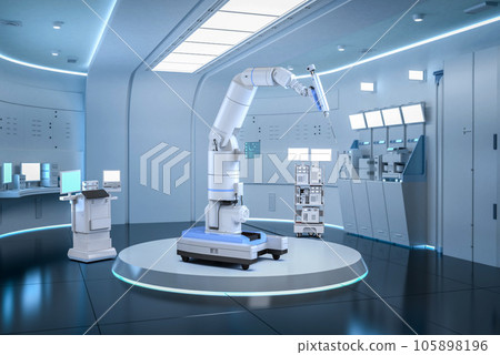 Robotic assisted surgery in operating room Robotic assisted surgery in operating room 105898196