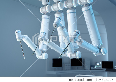 Robotic assisted surgery in operating room Robotic assisted surgery in operating room 105898207