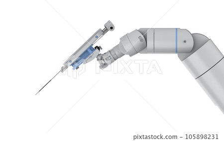 Robotic assisted surgery isolated on white 105898231