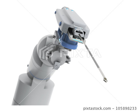Robotic assisted surgery isolated on white 105898233