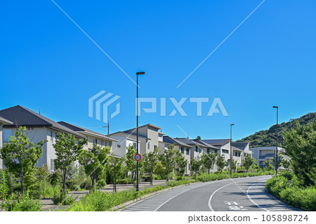Refreshing residential area image photo with blue sky background 105898724
