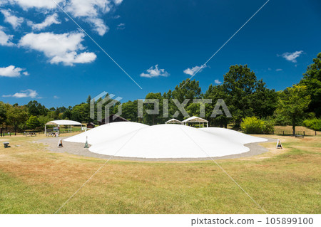 越後九陵公園 蓬鬆的圓頂和晴朗的夏季天氣 新潟縣長岡市 越後九陵公園 蓬鬆的圓頂和晴朗的夏季天氣 新潟縣長岡市 105899100