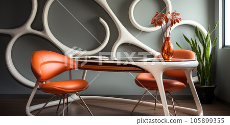 Modern office interior. Stylish workplace. desk dark minimal design 105899355