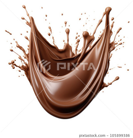 Chocolate splash isolated on white background. Chocolate splash isolated on white background. 105899386
