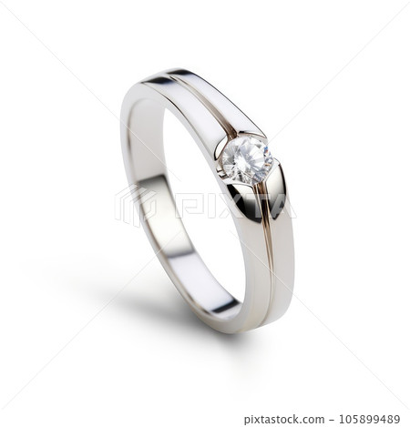 beautiful ring design. wedding engagement rings with diamonds on isolate white 105899489