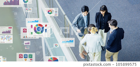 跨國人士會議及數據統計圖像 105899575